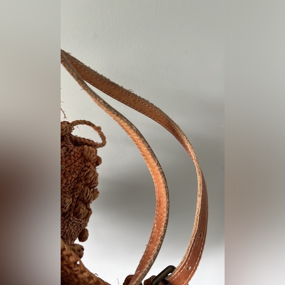 Gerard Darel large raffia tote rust orange color - Picture 5 of 11